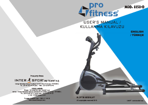 Kullanım kılavuzu Pro Fitness 8350-D Eliptik bisiklet