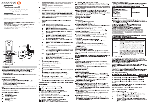 Mode d’emploi Essentiel B EB_T-13-SF_R Téléphone sans fil