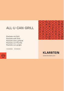 Manual Klarstein 10039923 All-U-Can Grill Raclette Grill