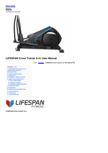 Manual Lifespan X-41 Cross Trainer