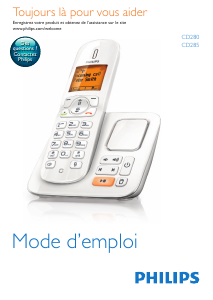 Mode d’emploi Philips CD2803W Téléphone sans fil