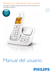 Manual de uso Philips CD2902WS Teléfono inalámbrico