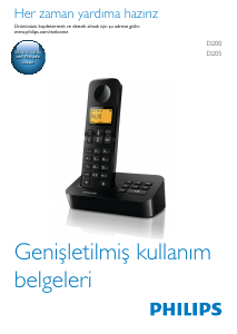 Kullanım kılavuzu Philips D2053B Kablosuz telefon