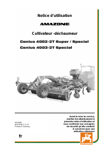 Mode d’emploi Amazone Cenius 4002-2T Super Cultivateur