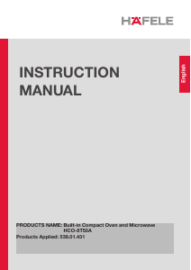 Hướng dẫn sử dụng Häfele HCO-8T50A Lò nướng