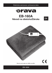 Návod Orava EB-160A Vyhrievaná deka