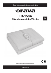 Návod Orava EB-150A Vyhrievaná deka