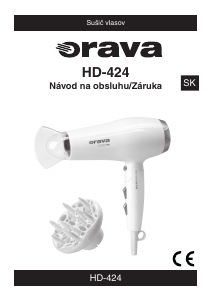 Návod Orava HD-424 Fén na vlasy