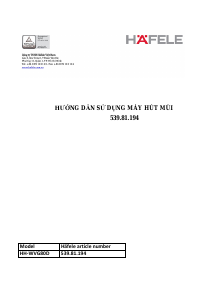 Hướng dẫn sử dụng Häfele 539.81.194 Mũ đầu bếp
