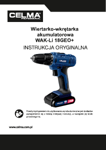 Instrukcja Celma WAK-Li 18GEO+ Wiertarko-wkrętarka