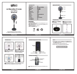 Hướng dẫn sử dụng AC ASF03A165 Quạt