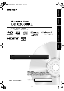 Bruksanvisning Toshiba BDX2000KE Blu-ray spelare