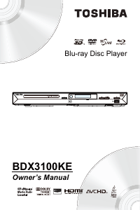 Bruksanvisning Toshiba BDX3100KE Blu-ray spelare