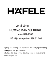Hướng dẫn sử dụng Häfele HM-B38D Lò vi sóng