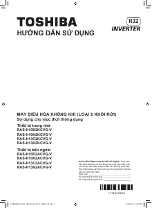Hướng dẫn sử dụng Toshiba RAS-H10H2KCVG-V Máy điều hòa không khí