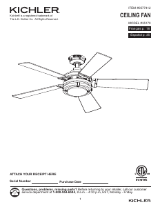 Manual de uso Kichler 35170 Lynk Ventilador de techo