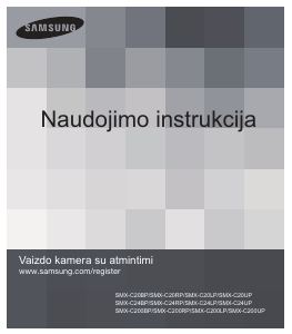 Vadovas Samsung SMX-C20BP Vaizdo kamera