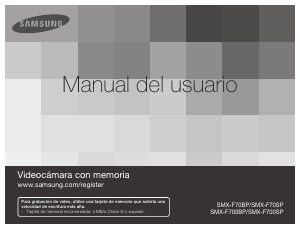 Manual de uso Samsung SMX-F700BP Videocámara