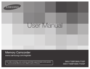 Manual Samsung SMX-F700SP Camcorder