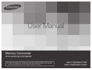 Manual Samsung SMX-F70SP Camcorder