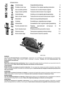 Руководство Mafell MKS 145 Ec Циркулярная пила