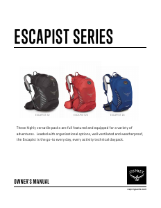 Bruksanvisning Osprey Escapist 18 Ryggsäck