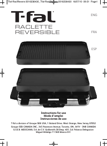 Manual Tefal RE801072 Raclette Grill