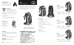 Bruksanvisning Osprey Exos 58 Ryggsäck