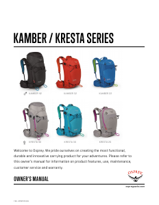 Bruksanvisning Osprey Kamer 20 Ryggsäck