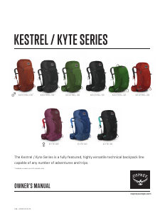 Bruksanvisning Osprey Kestrel 68 Ryggsäck