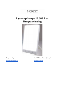 Brugsanvisning Nordic GQ-L1 Lysterapilampe