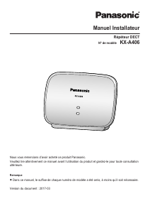 Mode d’emploi Panasonic KX-A406 Répéteur DECT