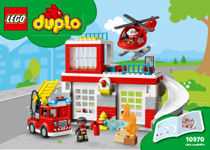 Használati útmutató Lego set 10970 Duplo Tűzoltóállomás és helikopter