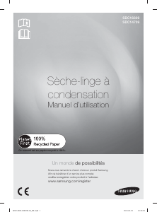 Mode d’emploi Samsung SDC16809 Sèche-linge