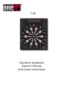 Handleiding One80 T-40 Electric Dartboard