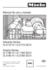 Manual de uso Miele G 2180 SCVi Lavavajillas