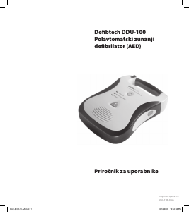 Priročnik Defibtech DDU-100 Defibrilator