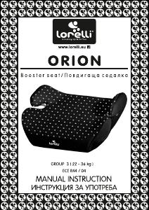 Handleiding Lorelli Orion Autostoeltje