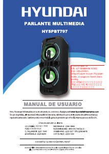 Manual de uso Hyundai HYSPBT797 Altavoz