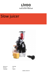 Manual Livoo DOP186 Juicer