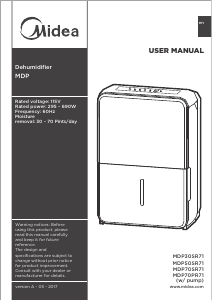 Handleiding Midea MDP30SR71 Luchtontvochtiger