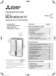 Manuale Mitsubishi MJ-E14CG-S1-IT Deumidificatore