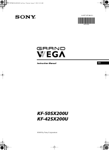 Manual Sony Grand Wega KF-42SX200U LCD Television