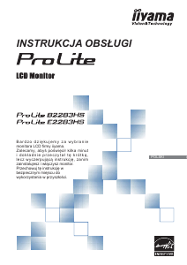 Instrukcja iiyama ProLite E2283HS Monitor LCD