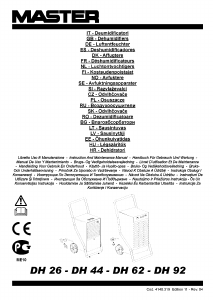 Návod Master DH 44 Odvlhčovač