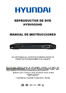 Manual de uso Hyundai HYDV955HD Reproductor DVD