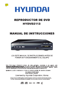 Manual de uso Hyundai HYDVD2113 Reproductor DVD