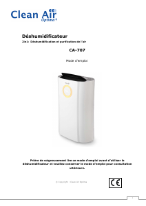 Mode d’emploi Clean Air CA-707 Déshumidificateur