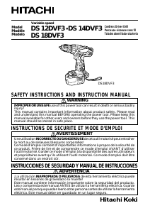 Bruksanvisning Hitachi DS 14DVF3 Borrskruvdragare