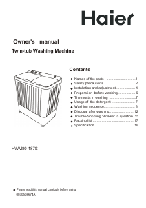 Handleiding Haier HWM80-187S Wasmachine